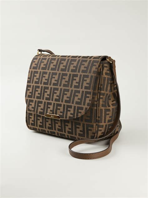 fendi zucca pattern shoulder bag brown c